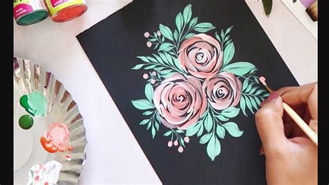 Easy And Quick Acrylic Floral Composition Ideas For Beginners Floral