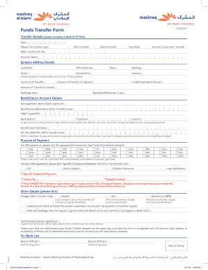 Fillable Online Funds Transfer Form ORIGINAL Mashreq Fax Email Print