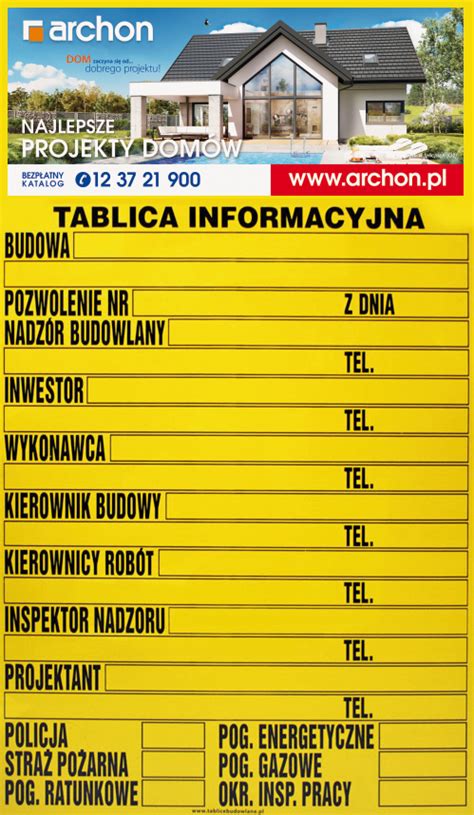 Tablica budowy Zamów ARCHON