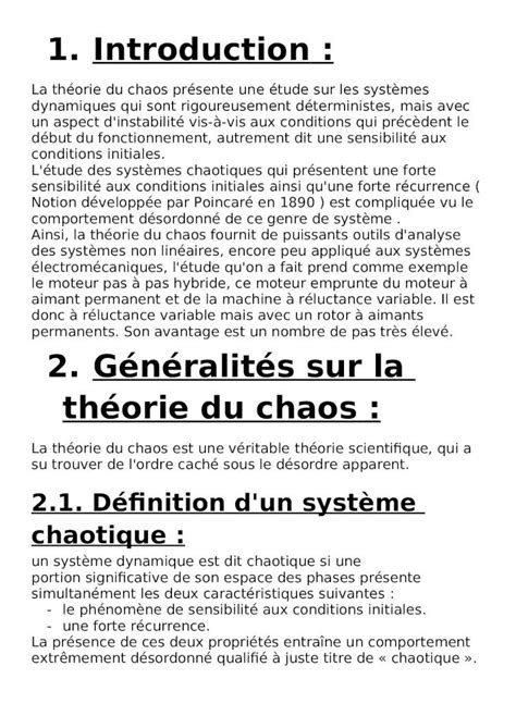 DOCX Application de la théorie du chaos au moteur pas à pas docx