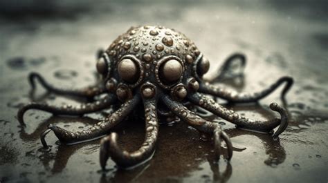 Premium AI Image | A dark octopus in the water