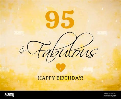 95th birthday card wishes illustration Stock Photo - Alamy