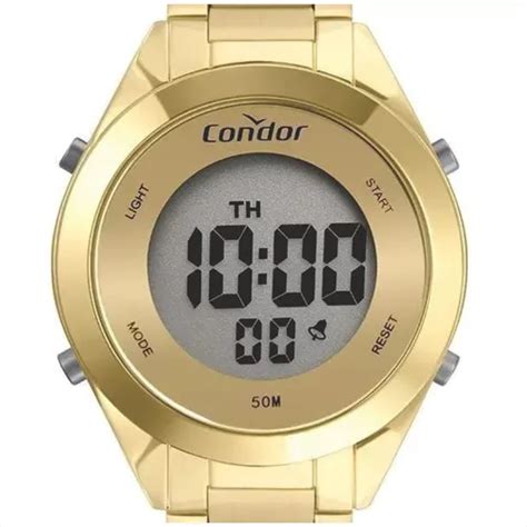 Relogio Condor Feminino Digital Dourado Mm Coae An D Cor Do