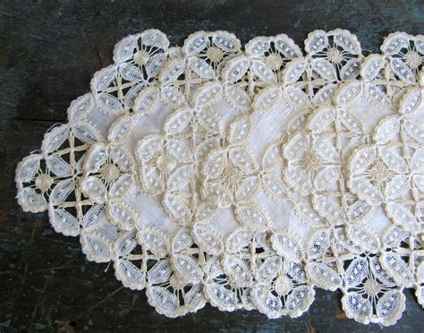 Antique Lace And Cotton Coasters Set Of 8 Lace Doilies Set Etsy