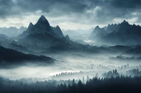 Lord Of The Rings Misty Mountains Photo Realistic Midjourney