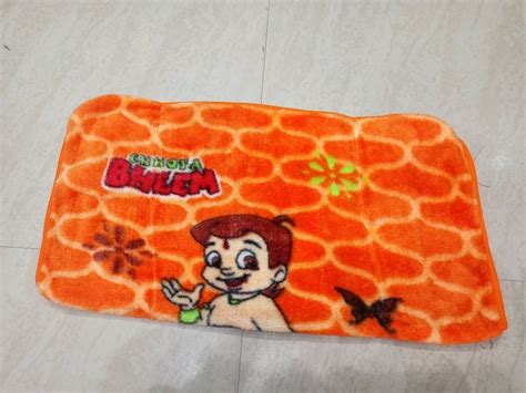 Polly Wool Orange Base Chhota Bheem Printed Baby Blanket Max 5 Year