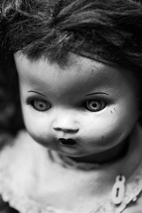 Creepy Doll Black And White Photography