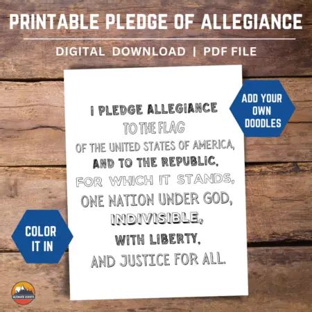 Pledge Of Allegiance Printable Coloring Pages Ultimate Scouts