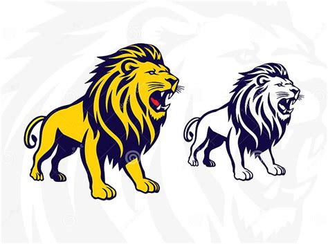 African Lion Logo, Full Body, Vector Illustration Stock Vector ...