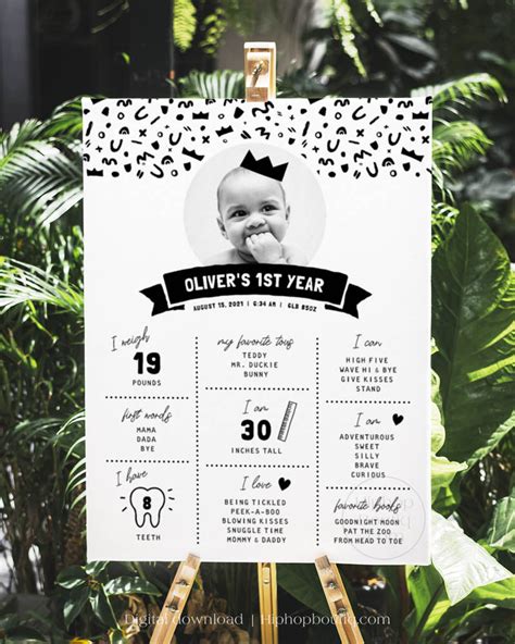 Babys First Year Editable Milestone Sign Template Hiphopboutiq