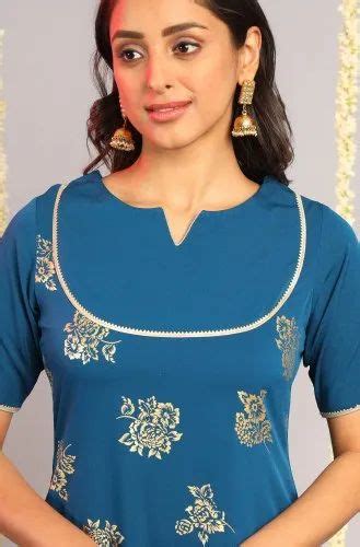 Janasya Women S Teal Poly Crepe Kurta At Rs Piece Women Kurta In