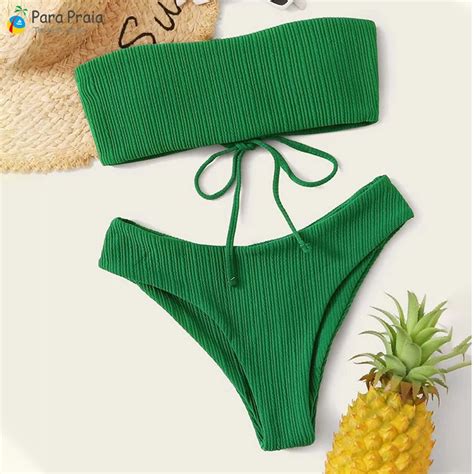 Para Praia Sexy Bandeau Biqu Ni Feminino Brasileiro Conjunto De