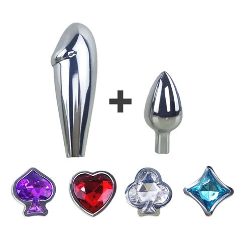 Auexy Diy Metal Anal Beads Crystal Jewelry Heart Butt Plug Stimulator