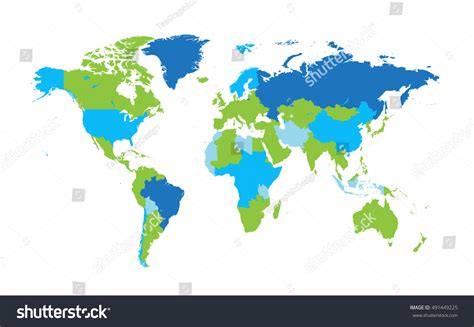 World Map Countries Flat Design Vector Stock Vector (Royalty Free ...