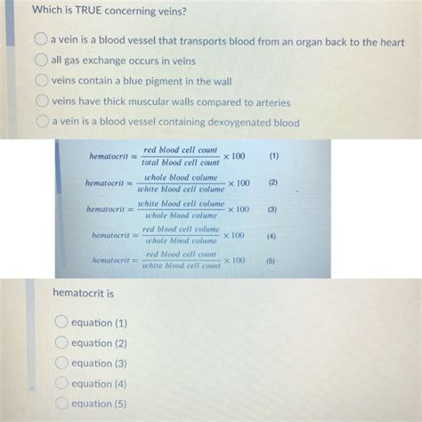 Solved Which Is TRUE Concerning Veins A Vein Is A Blood Chegg