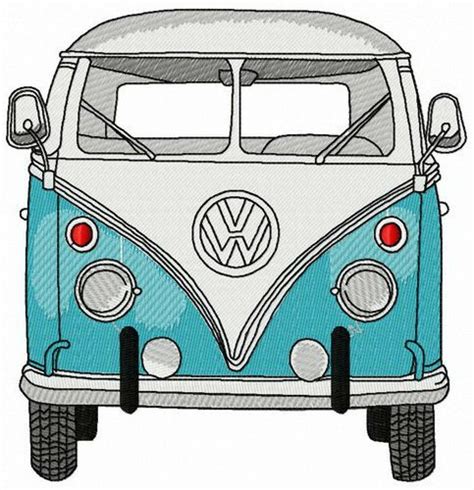 Volkswagen Van Machine Embroidery Design Volkswagen Van Vw Art Volkswagen