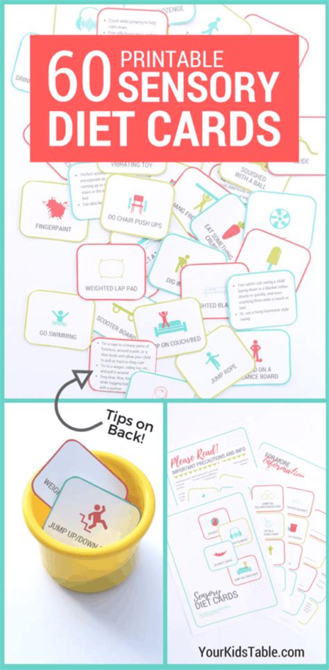 60 Printable Sensory Diet Cards For Kids To Thrive