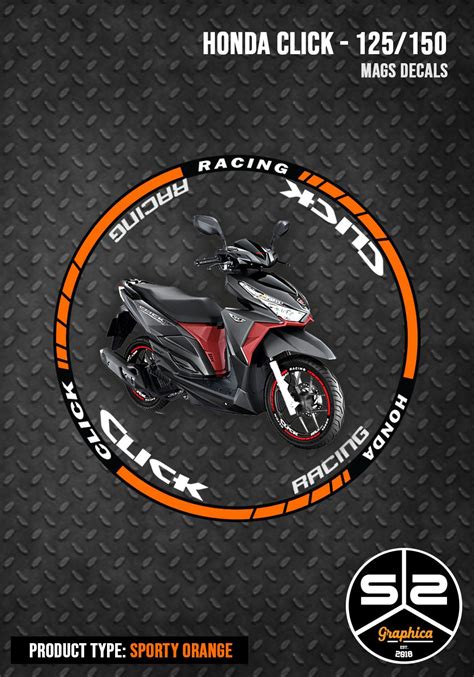 Mags Decals Honda Click Racing Series Orange Lazada Ph