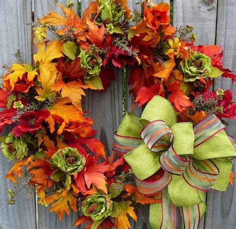 Fall Wreath Unique Fall Wreath With Fresh Green Accents