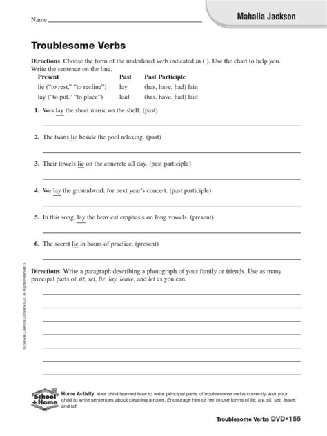 3 Worksheet Troublesome Verbs Pdf Language Mechanics Linguistic