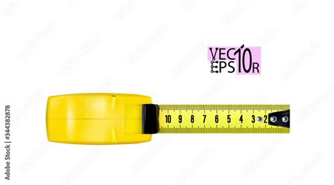 Top View Realistic Tape Measure Isolated On White Background Photo