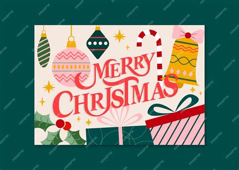 Premium Vector | Simple hand drawn vector christmas greetings card