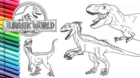 Drawing and Coloring Jurassic World Dinosaurs collection - How to Draw ...