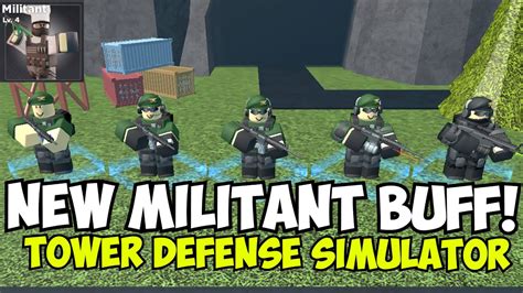 New Militant Buff In Tower Defense Simulator Tds Militant Showcase