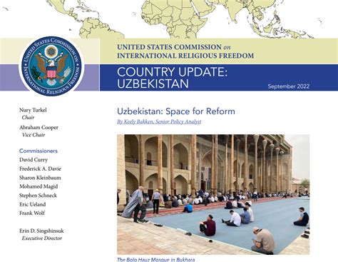 USCIRF Releases Report On Religious Freedom In Uzbekistan USCIRF