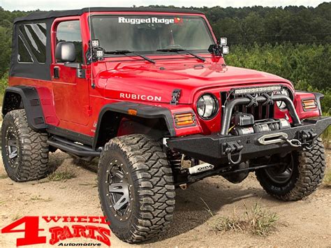 Flat Fender Flare Set Hurricane Style 4 Pce Jeep Wrangler Tj Year 97 06 4 Wheel Parts