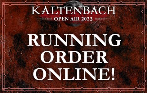 2023 Running Order Kaltenbach Open Air