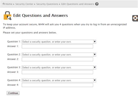 Security Questions Hostrs