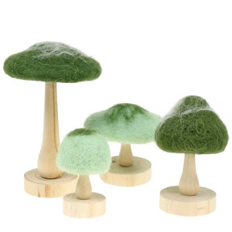 Floristik Nl Decoratief Paddestoel Hout Vilt Groen Cm Cm St