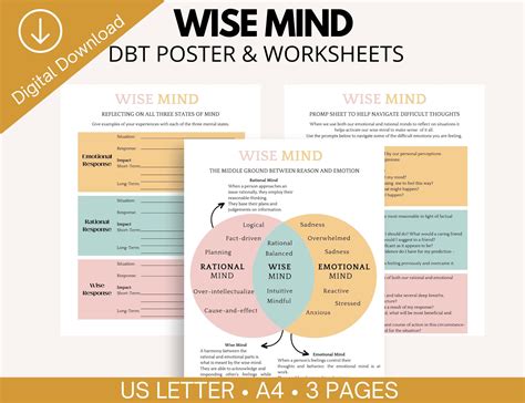 DBT Worksheet States Of Mind Wise Mind Worksheets DBT Skills