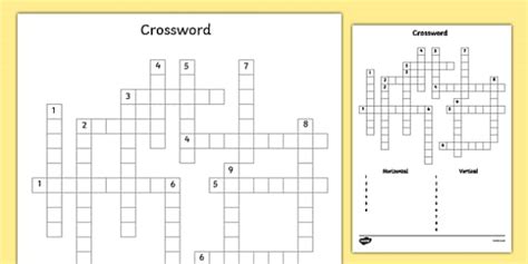 Blank Crossword Template | Primary Resource | Twinkl