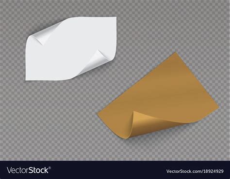 Page Curl With Shadow On A Blank Sheet Of Paper Vector Image