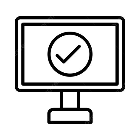 Online Line Icon Vector Online Lcd Tick Png And Vector With