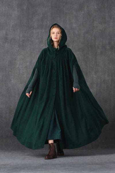 Ariel 14 Hooded Wool Cloak Coat Linennaive