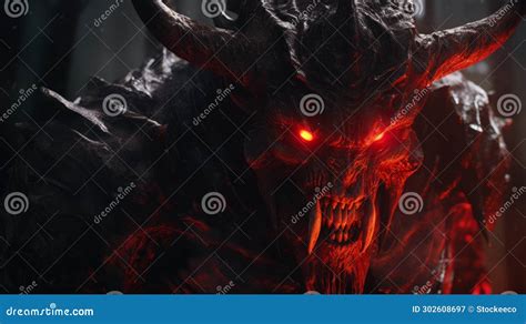 8k Resolution Red Demon with Glowing Eyes in Unreal Engine 5 Stock Illustration - Illustration ...