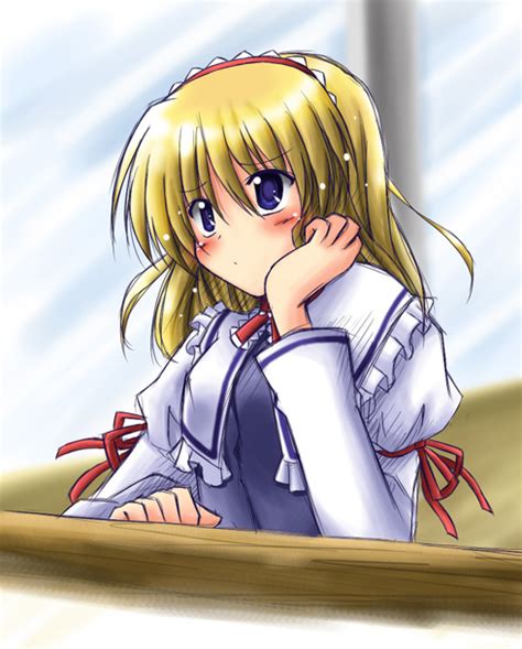 The Big Imageboard Tbib 1girl Alice Margatroid Blonde Hair Blue Eyes Blush Capelet Hairband