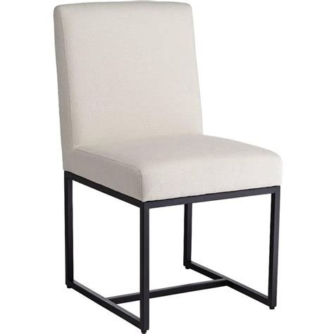 Downing Street Myles Off White Fabric And Black Metal Dining Chair