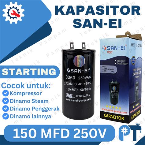 Jual Kapasitor Starting Mfd V San Ei Soket Capacitor Start Sanei