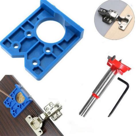 Hinge Drilling Jig Kit 35mm Concealed Guide Woodworking Hole Punching