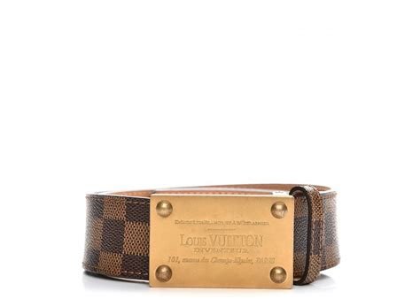 Louis Vuitton Belt Inventeur Damier Ebene Brown In Canvas With Brass