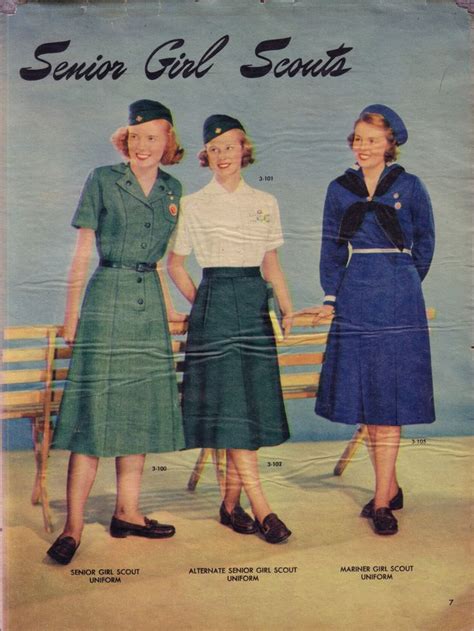 Senior Girl Scout Uniforms 1951 Vintage 1950s Gsusa Girl Scout