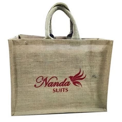 Brown Printed Jute Promotional Bag Size 12x15x6Inch Capacity 10Kg