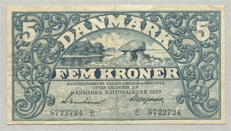 Dänemark 5 Kroner Kronen 1939 VF MA Shops