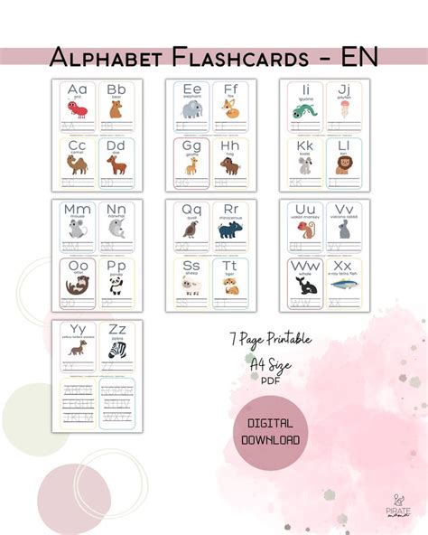 Alphabet Flashcards - English | Printables for Kids | Alphabet ...