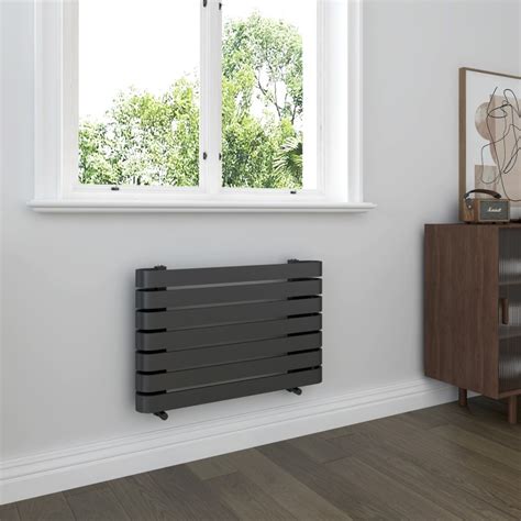 800mm W X 500mm H Barlo Anthracite Horizontal Radiator