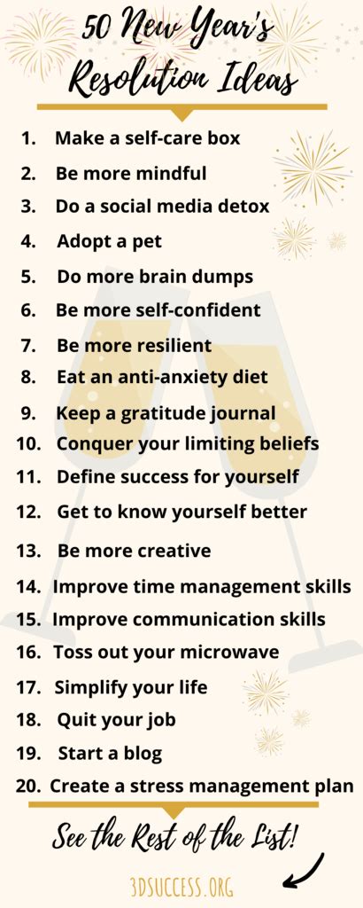 50 New Year’s Resolution Ideas to Improve Your Life - 3D Success